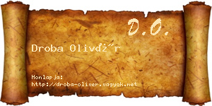 Droba Olivér névjegykártya